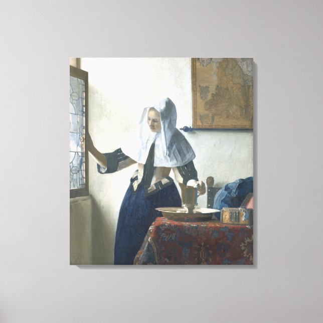 Young Woman with a Water Pitcher Canvas Print (Front)