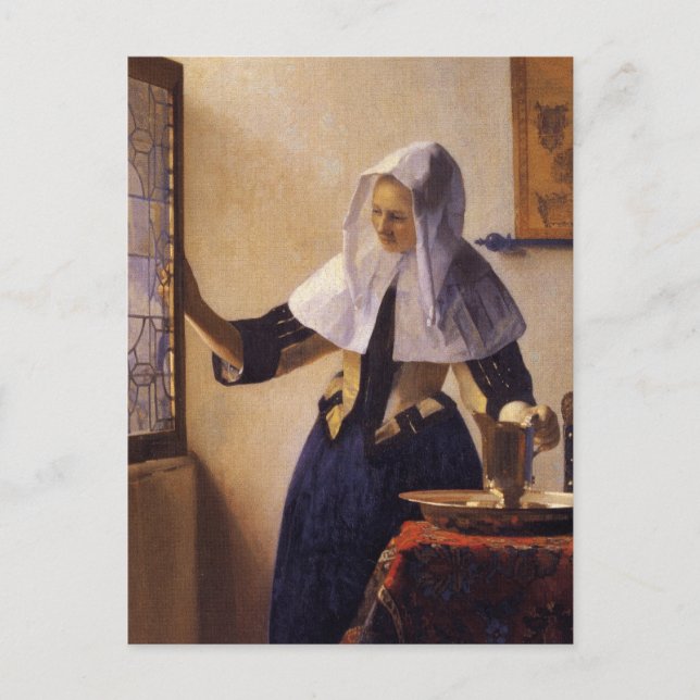 Young Woman with a Water Pitcher Postcard (Front)