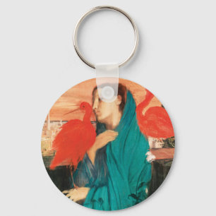 Young Woman with Ibis Fine Art by Edgar Degas Key Ring