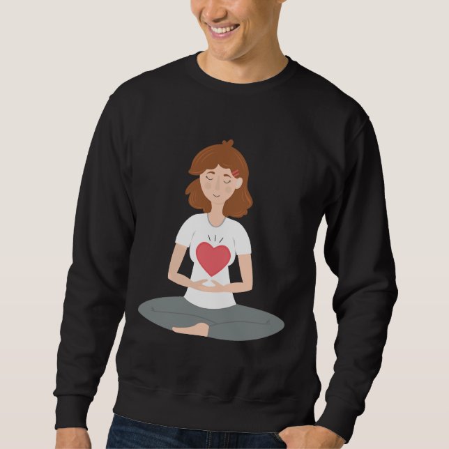 Young Woman Yoga Pose Vector Sweatshirt (Front)
