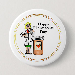 Younger Female Pharmacist Button