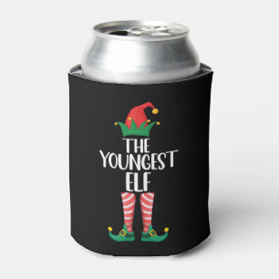 Youngest Elf Matching Family Christmas Party Can Cooler