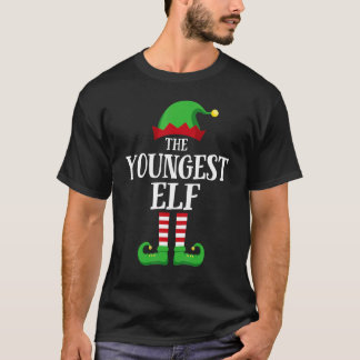 Youngest Elf Matching Family Group Christmas Pajam T-Shirt