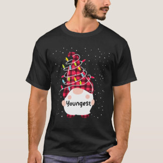 Youngest Gnome Matching Family Group Christmas Lig T-Shirt