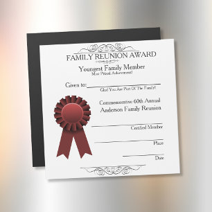 Youngest Member Elegant Family Reunion Awards