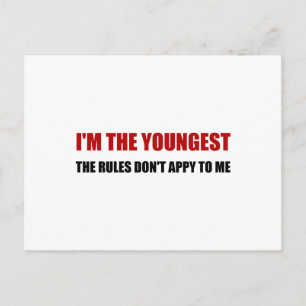 Youngest Rules Dont Apply Postcard