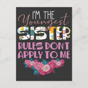 Youngest Sister no Rules Sibling Family Member Postcard