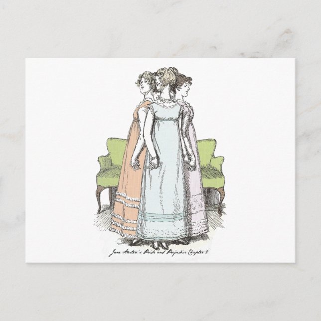 Youngest & Tallest, Jane Austen Pride & Prejudice Postcard (Front)