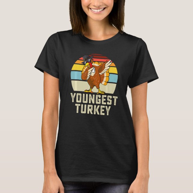 Youngest Turkey Matching Family Thanksgiving Group T-Shirt (Front)