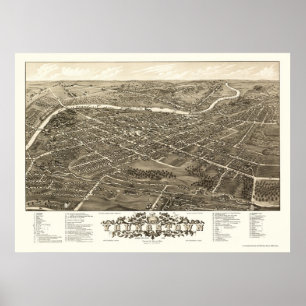 Youngstown, OH Panoramic Map - 1882 Poster