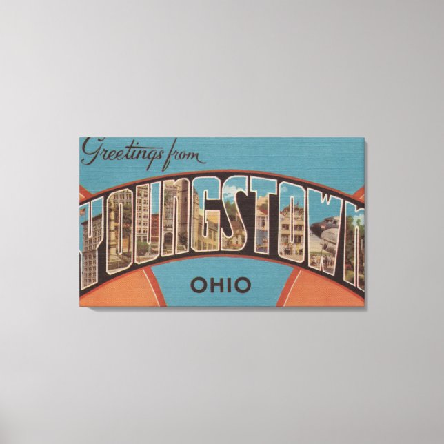 Youngstown, Ohio - Large Letter Scenes 2 Canvas Print (Front)