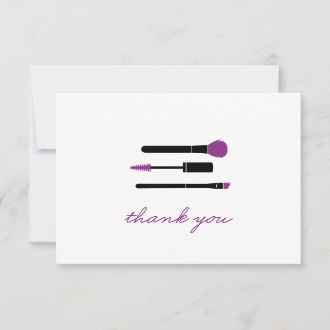 Younique Thank You note Makeup Brushes Note Card (Front)