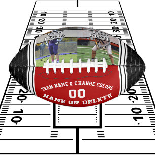 Your 1 or 2 Photo Personalized Football Balls, Red
