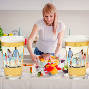 Your 2 Family Photos   Custom Name   Text Print on Glass