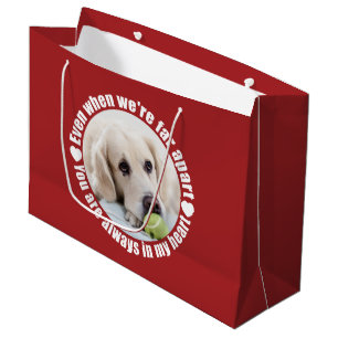 YOUR 2 PHOTOS Far Apart Love large gift bag