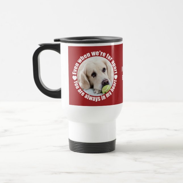 YOUR 2 PHOTOS & MONOGRAM Far Apart Love mugs (Left)