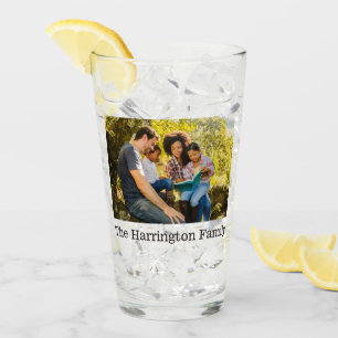 YOUR 2 photos & name custom pint glass