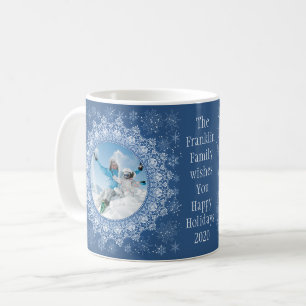 YOUR 2 photos & text Elegant Frame custom mugs