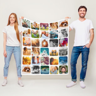 Your 30 Photos Blanket Soft Rounded Square Collage