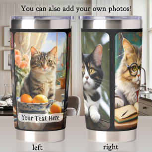 Your 3 Cat Photos Artistic  Insulated Tumbler