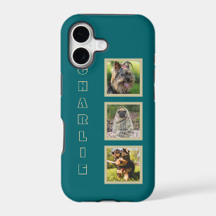 YOUR 3 PHOTOS & custom name phone cases