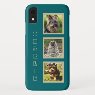YOUR 3 PHOTOS & custom name phone cases