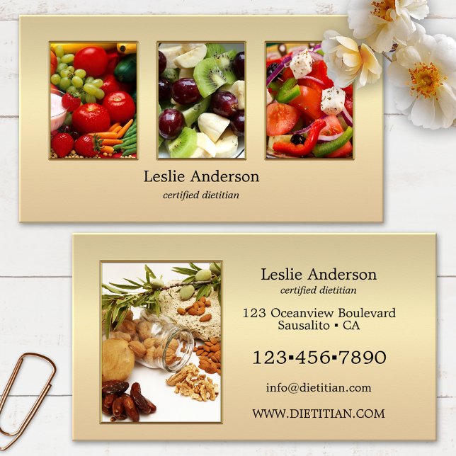 Your 4 Photos Dietician or Nutrionist Business Card (Creator Uploaded)