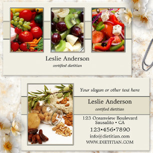 Your 4 Photos Dietician or Nutrionist Elegant Business Card