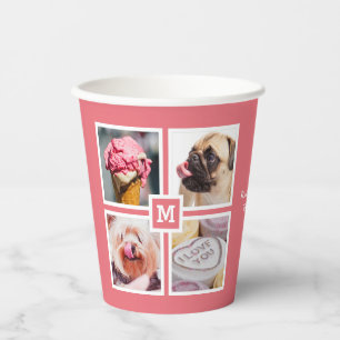 YOUR 4 PHOTOS & MONOGRAM paper cups