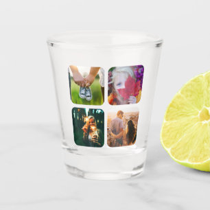 Your 4 Photos Rounded Shot Glass Template