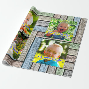 Your 4 Pictures, Photo Gift Wrapping Paper