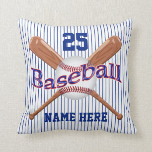YOUR 4 TEXT Old Fashioned Stripe Baseball Pillow