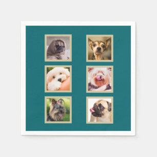 YOUR 6 PHOTOS / Cute Dogs custom paper napkins