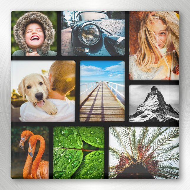 Your 9 Photo Magnet Collage Framed Black (Creator Uploaded)
