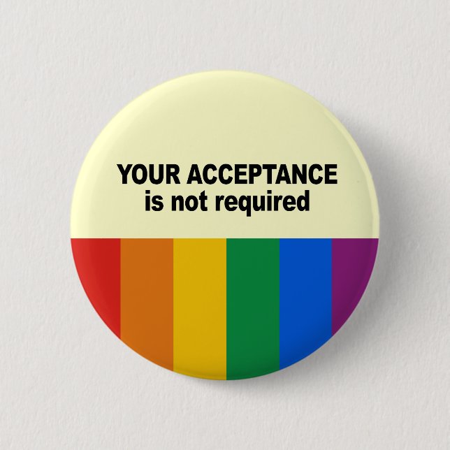 Your acceptance is not required 6 cm round badge (Front)