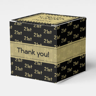 Your Age Offset Number Pattern - Gold/Black Favour Box