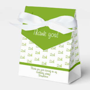 Your Age Offset Number Pattern - Green/White Favour Box