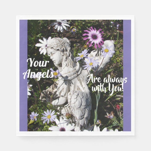 Your Angels Are Always with You Floral Angel Napkin (Front)