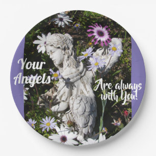 Your Angels Are Always with You Floral Angel Paper Plate