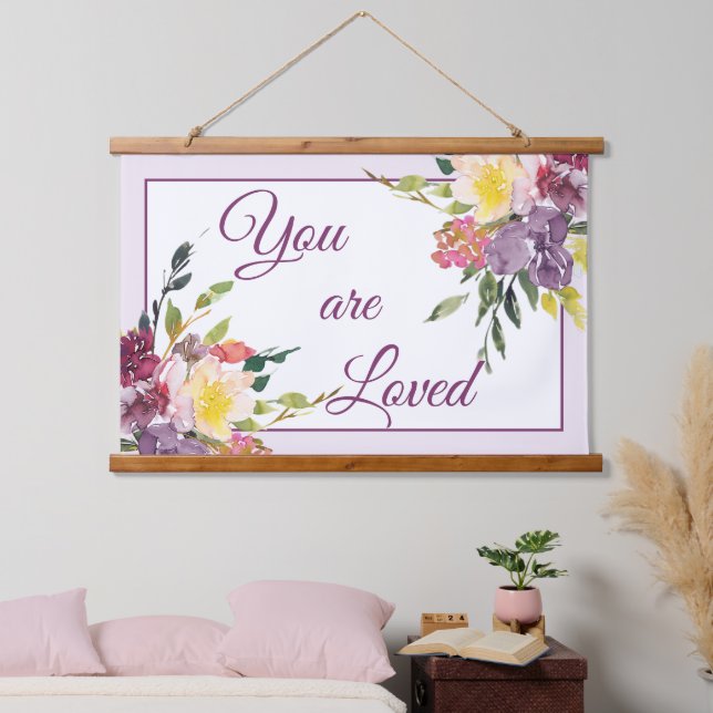 Your are Loved floral  Hanging Tapestry (Bedroom)