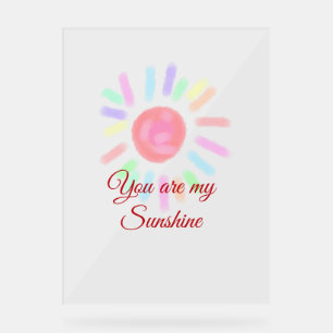 Your are my sunshine red colourful watercolor past acrylic sign