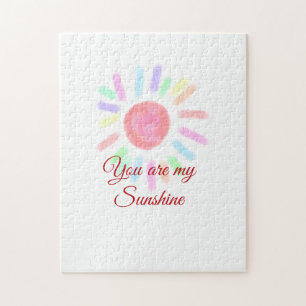 Your are my sunshine red colourful watercolor past jigsaw puzzle