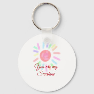 Your are my sunshine red colourful watercolor past key ring
