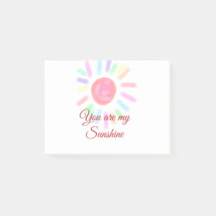 Your are my sunshine red colourful watercolor past post-it notes