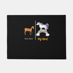 Your Aunt My Aunt Unicorn T-Shirt _ Funny Rainbow Doormat