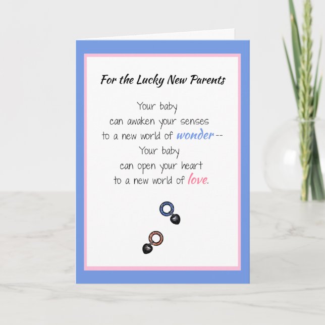 Your baby can open your heart...New Baby Card (Front)