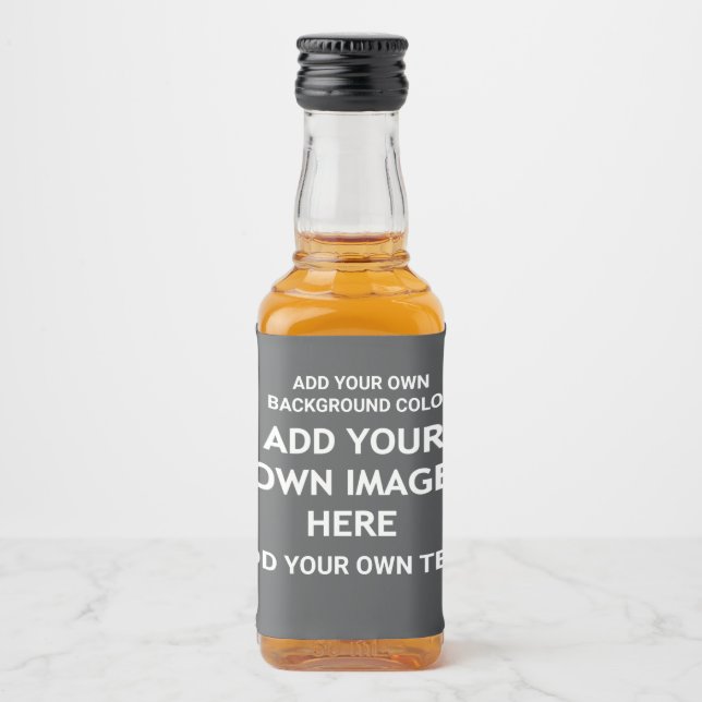 Your background colour, your image, your own text liquor bottle label (Front)