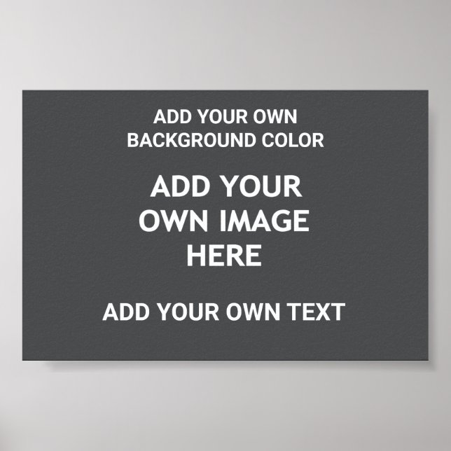 Your background colour, your image, your own text poster (Front)