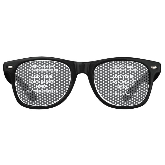 Your background colour, your image, your own text retro sunglasses (Front)