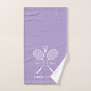 Your Badminton Club Name Rackets Motif Custom Hand Towel